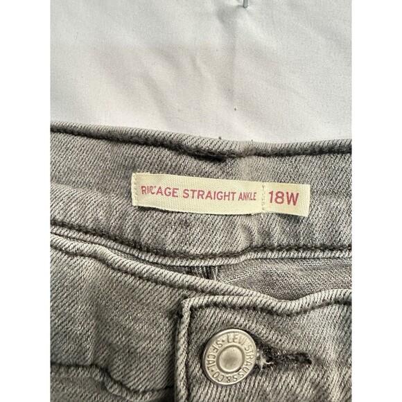 LEVI'S LEVI RIBCAGE STRAIGHT ANKLE BUTTON FLY DENIM JEANS WOMENS PLUS SIZE 18 W - Picture 4 of 6